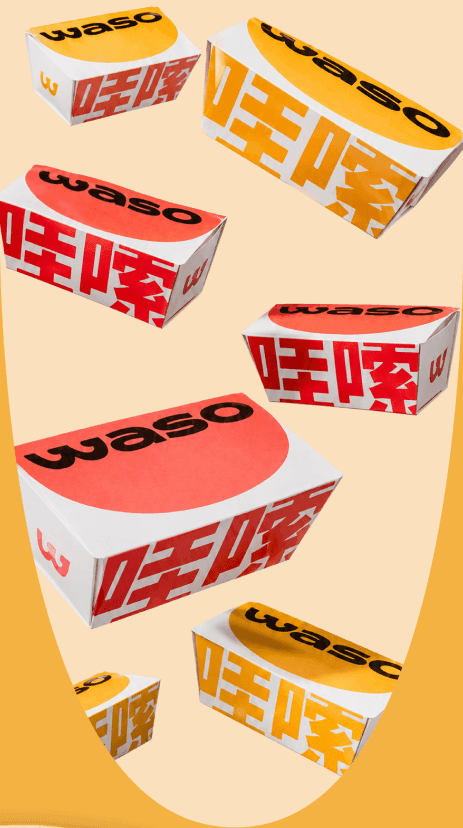 Box take-away Waso in caduta