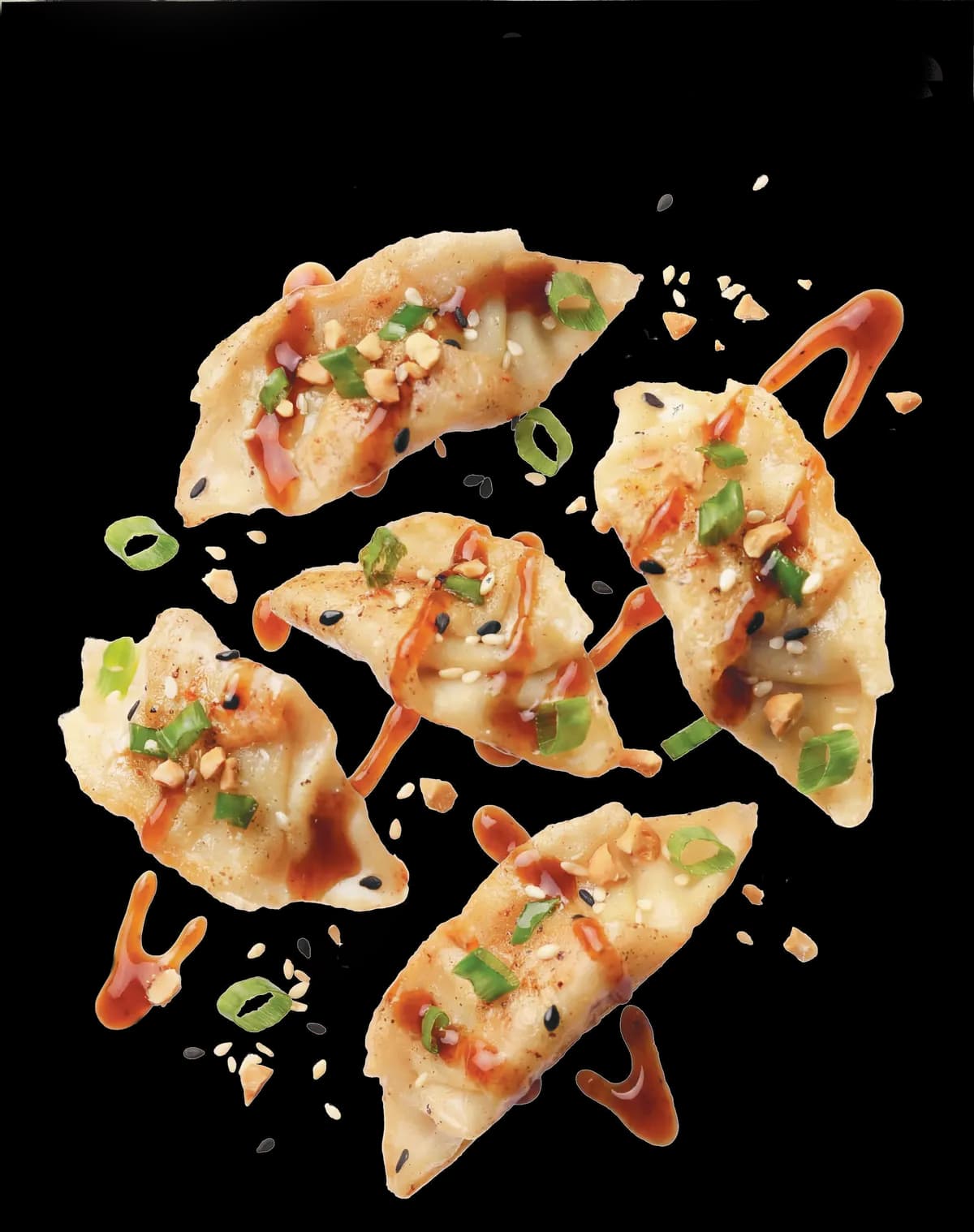 Gyoza Waso su fondo verde